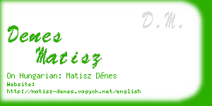 denes matisz business card